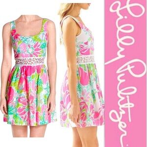 Lilly Pulitzer Flamingo Berry Pink "Don't Give a Cluck" Rosemarie Dress